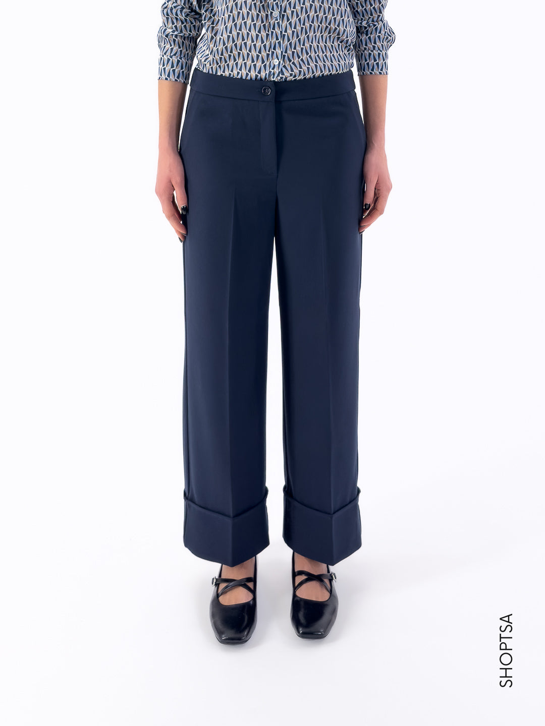Pantalone dritto con risvolto - Emme Marella - shopTSa