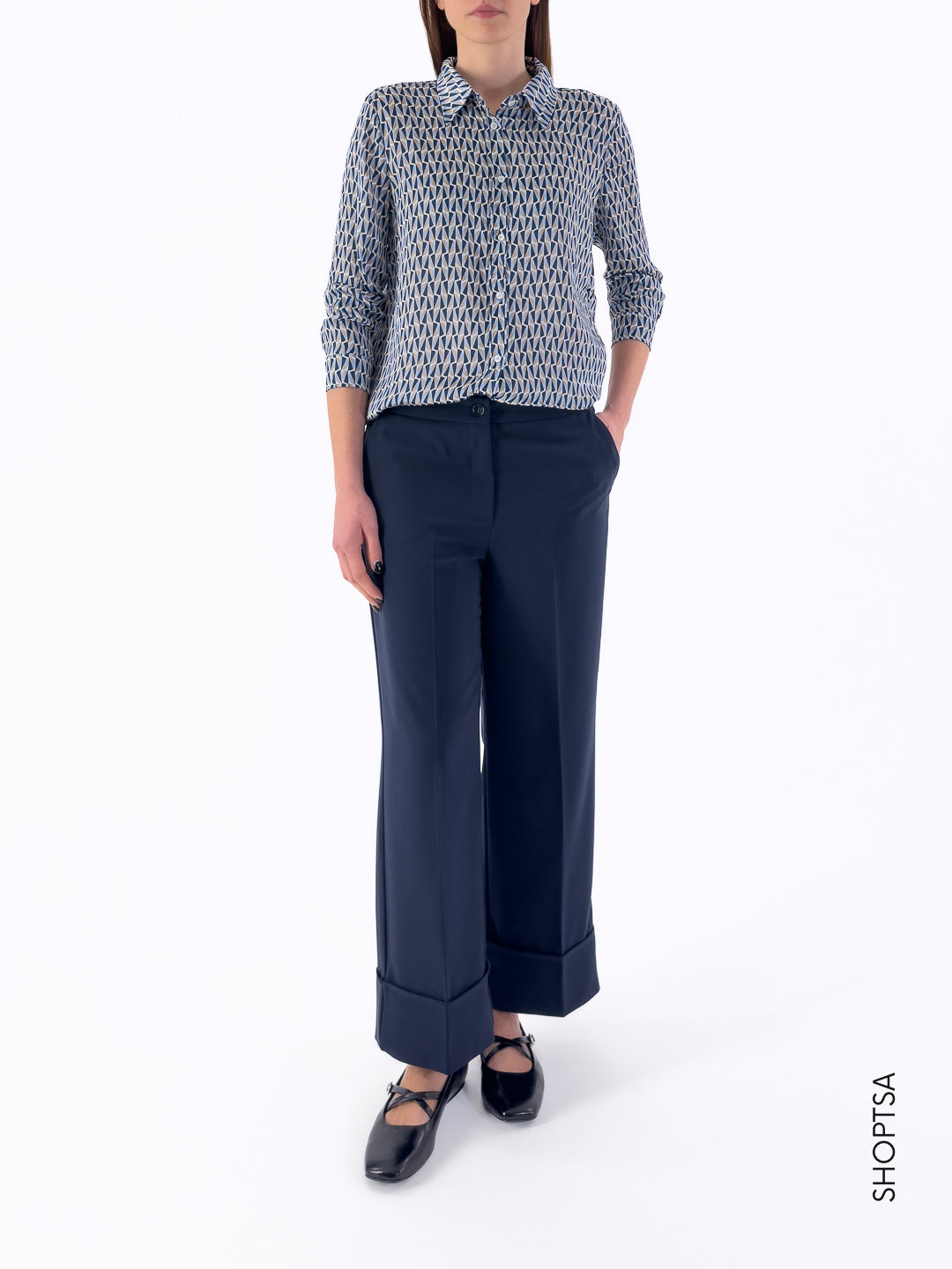 Pantalone dritto con risvolto - Emme Marella - shopTSa