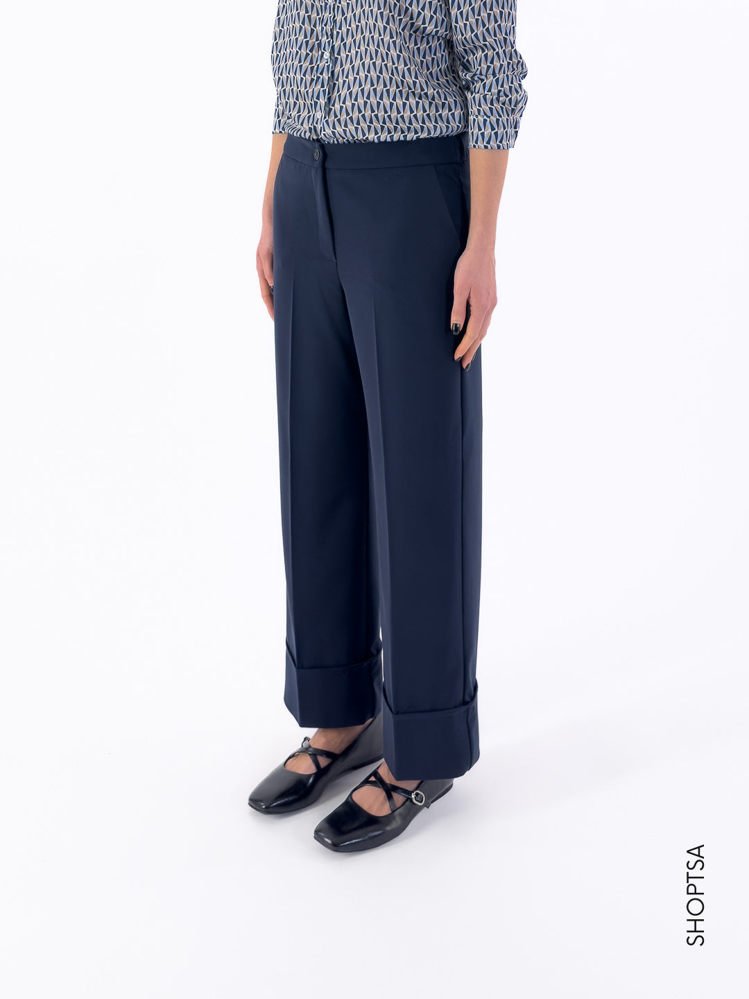 Pantalone dritto con risvolto - Emme Marella - shopTSa