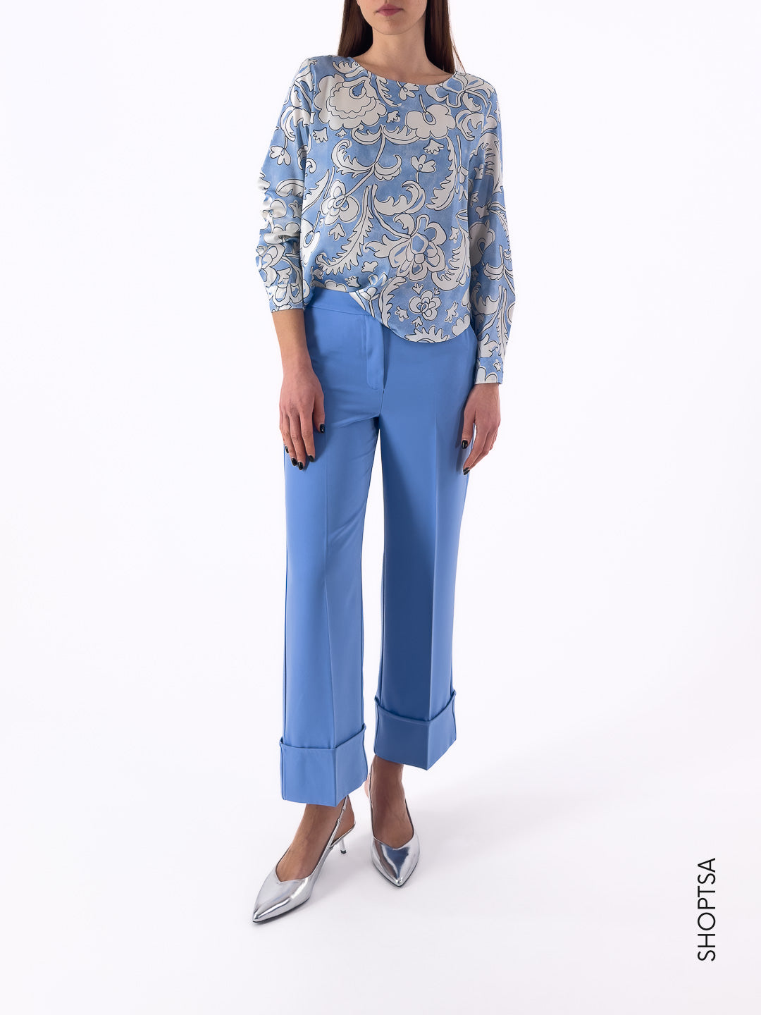Pantalone dritto con risvolto - Emme Marella - shopTSa