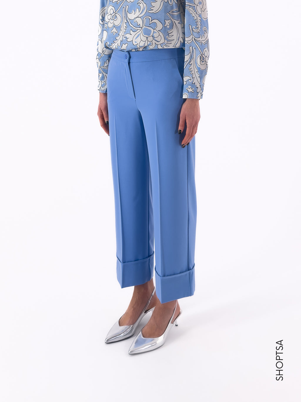 Pantalone dritto con risvolto - Emme Marella - shopTSa