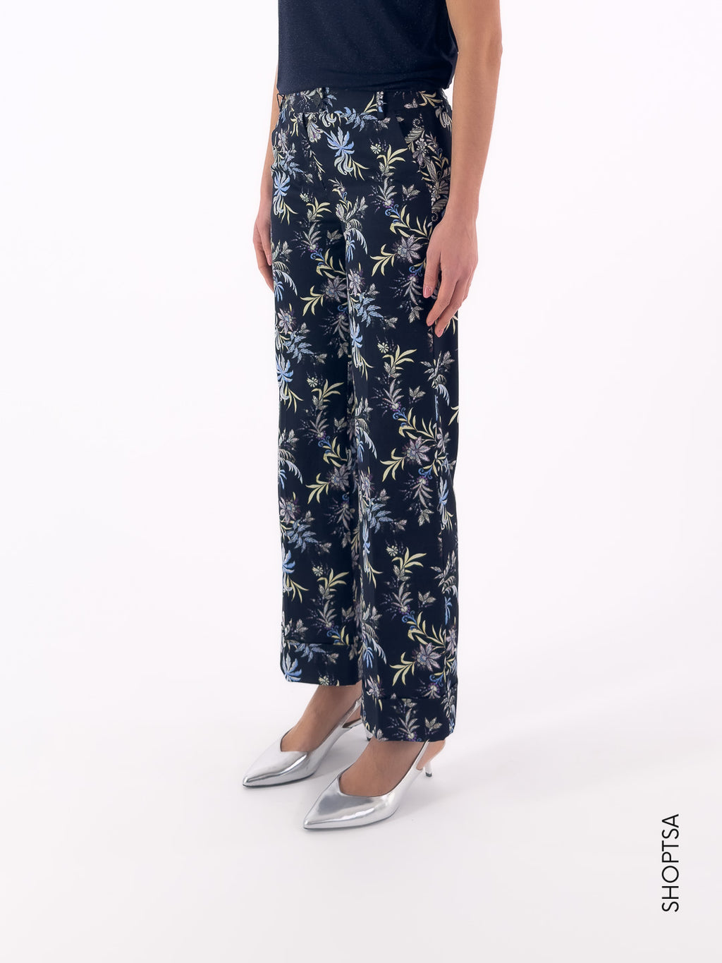 Pantalone dritto stampato MANGO - Emme Marella - shopTSa