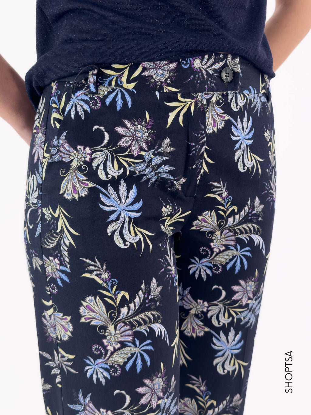 Pantalone dritto stampato MANGO - Emme Marella - shopTSa