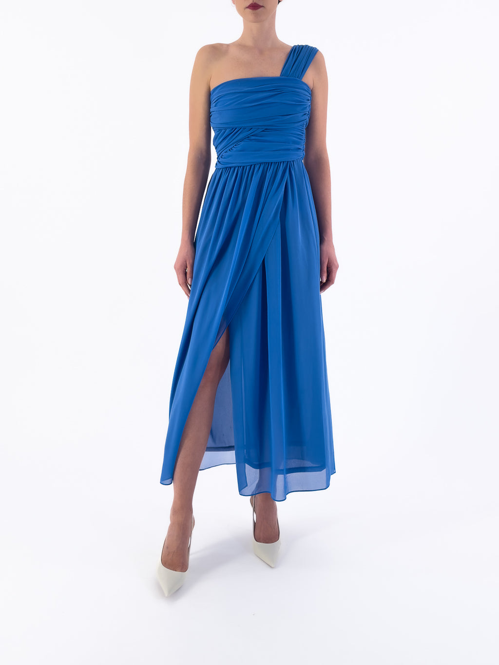 Abito elegante georgette monospalla - Emme Marella - shopTSa
