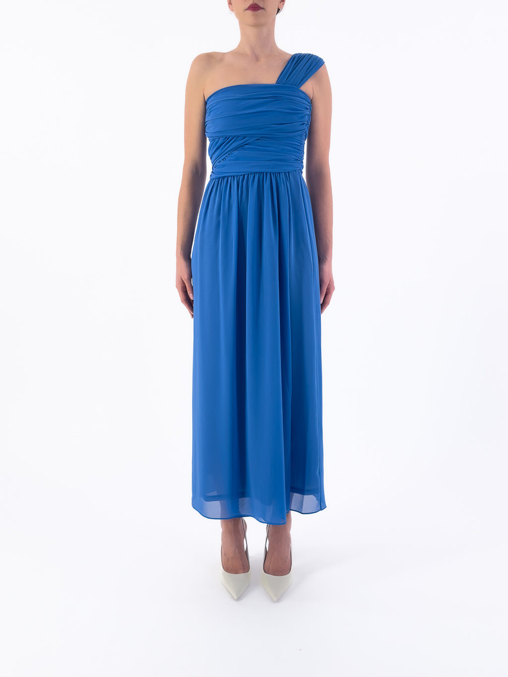 Abito elegante georgette monospalla - Emme Marella - shopTSa
