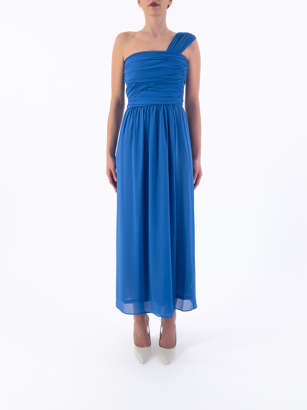 Abito elegante georgette monospalla - Emme Marella - shopTSa