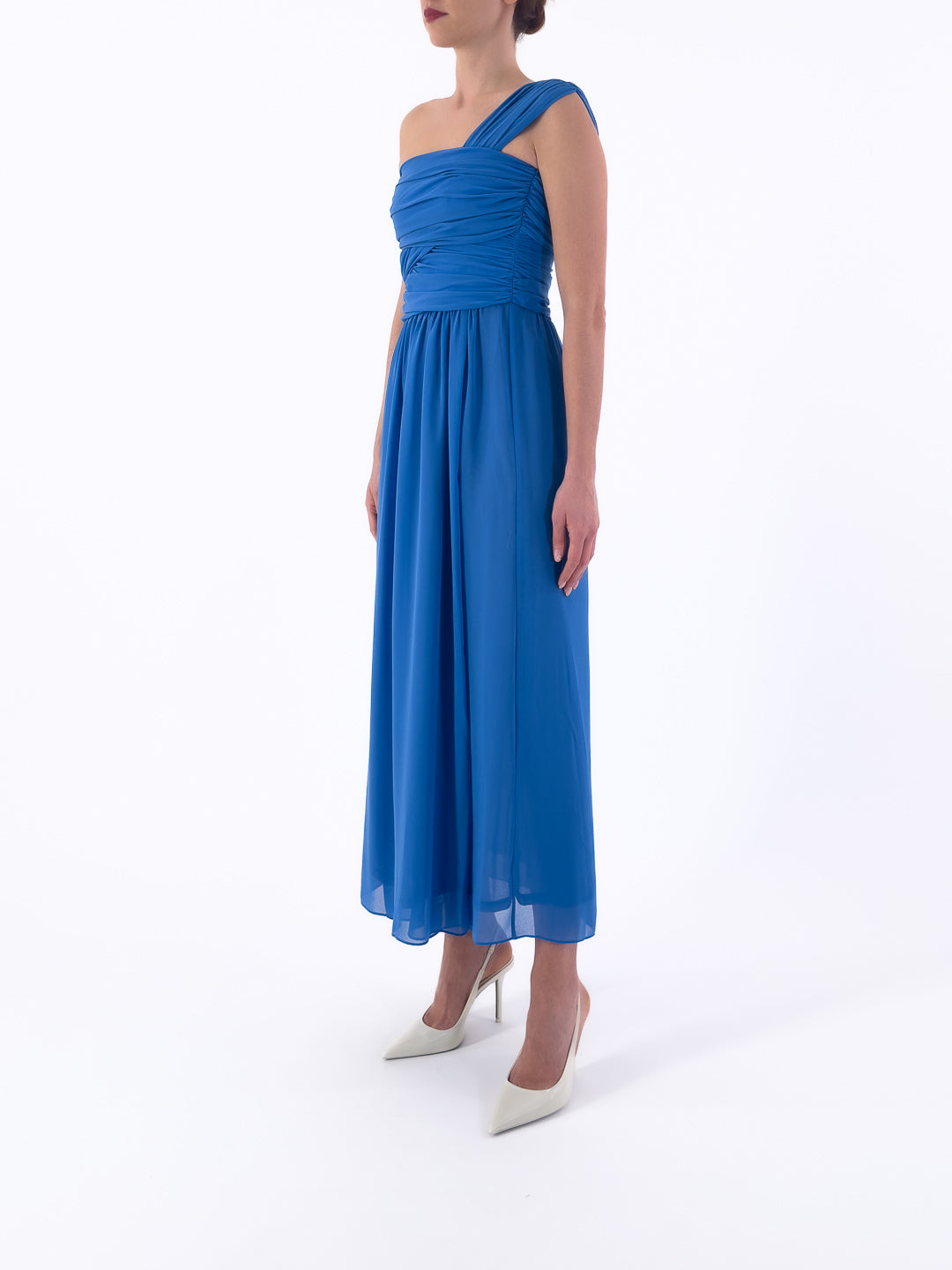 Abito elegante georgette monospalla - Emme Marella - shopTSa
