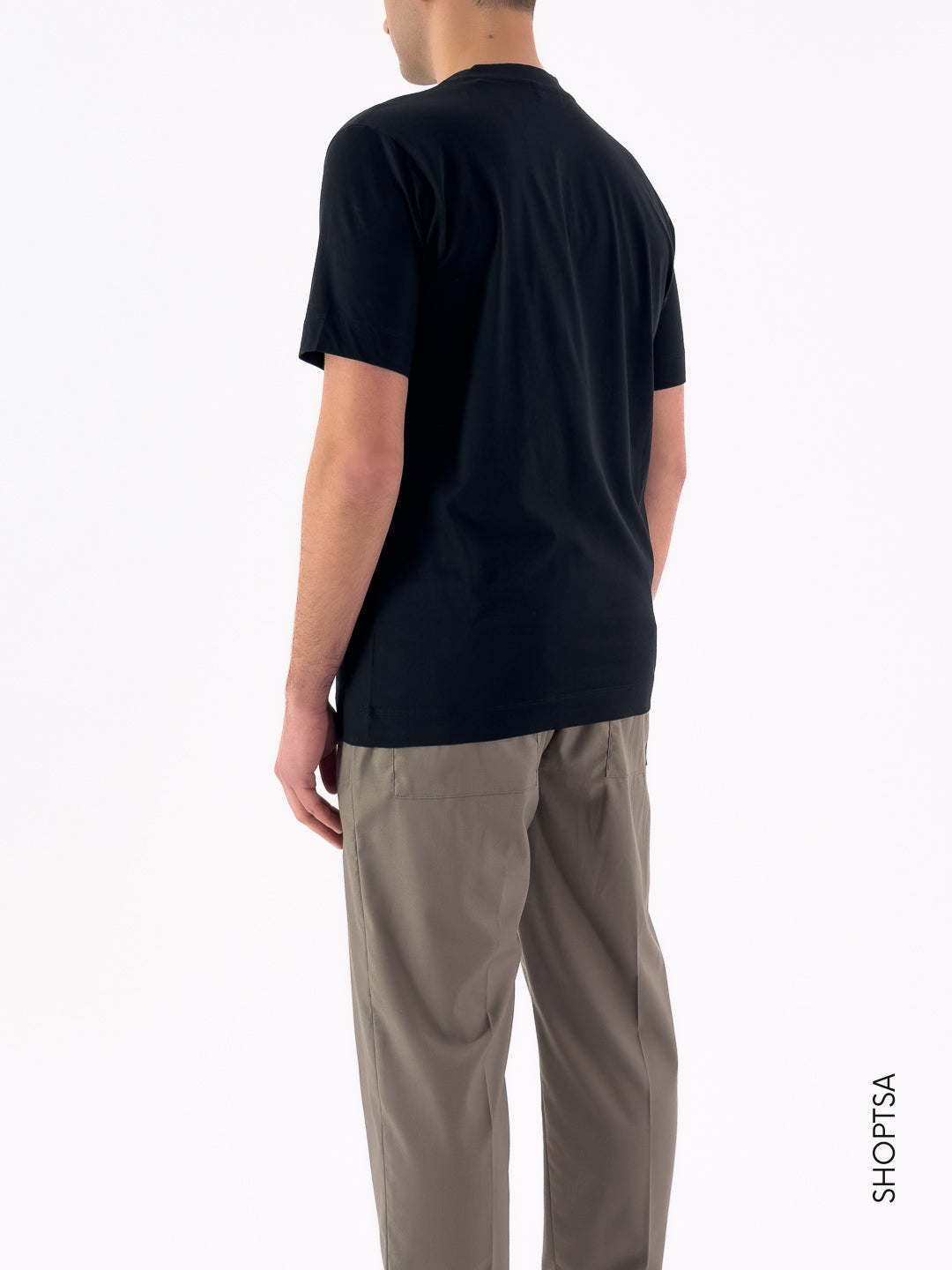 T-shirt in Cotone con Taschino a Filetto