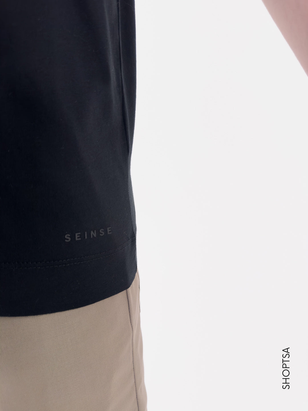 T-shirt in Cotone con Taschino a Filetto