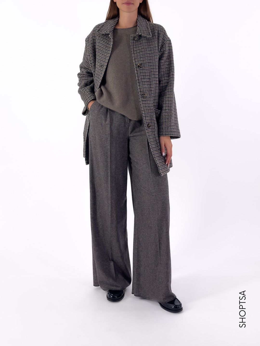 Cappotto quadretti lana ZINNIA