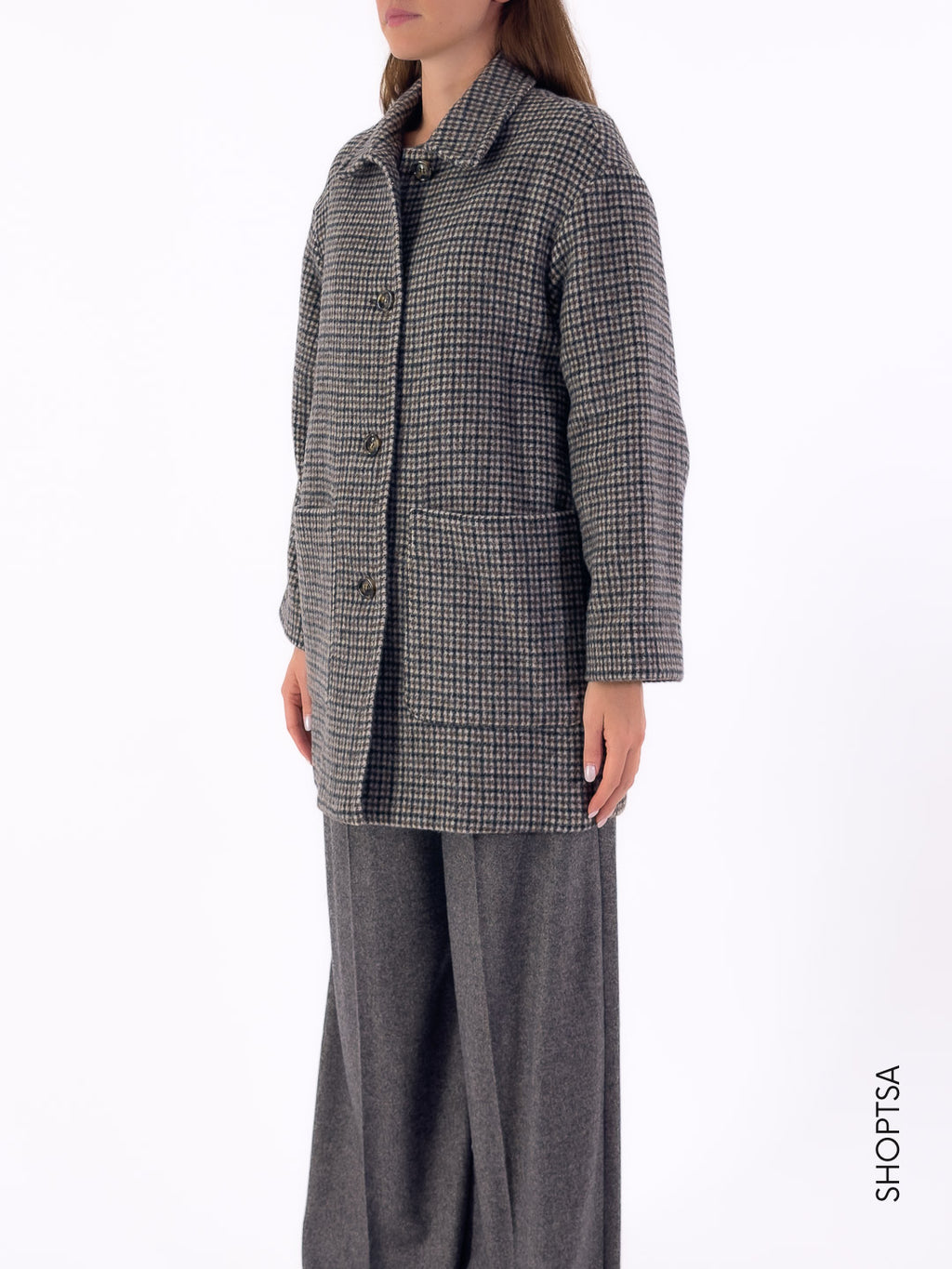 Cappotto quadretti lana ZINNIA