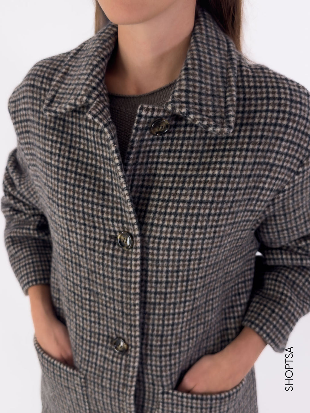 Cappotto quadretti lana ZINNIA