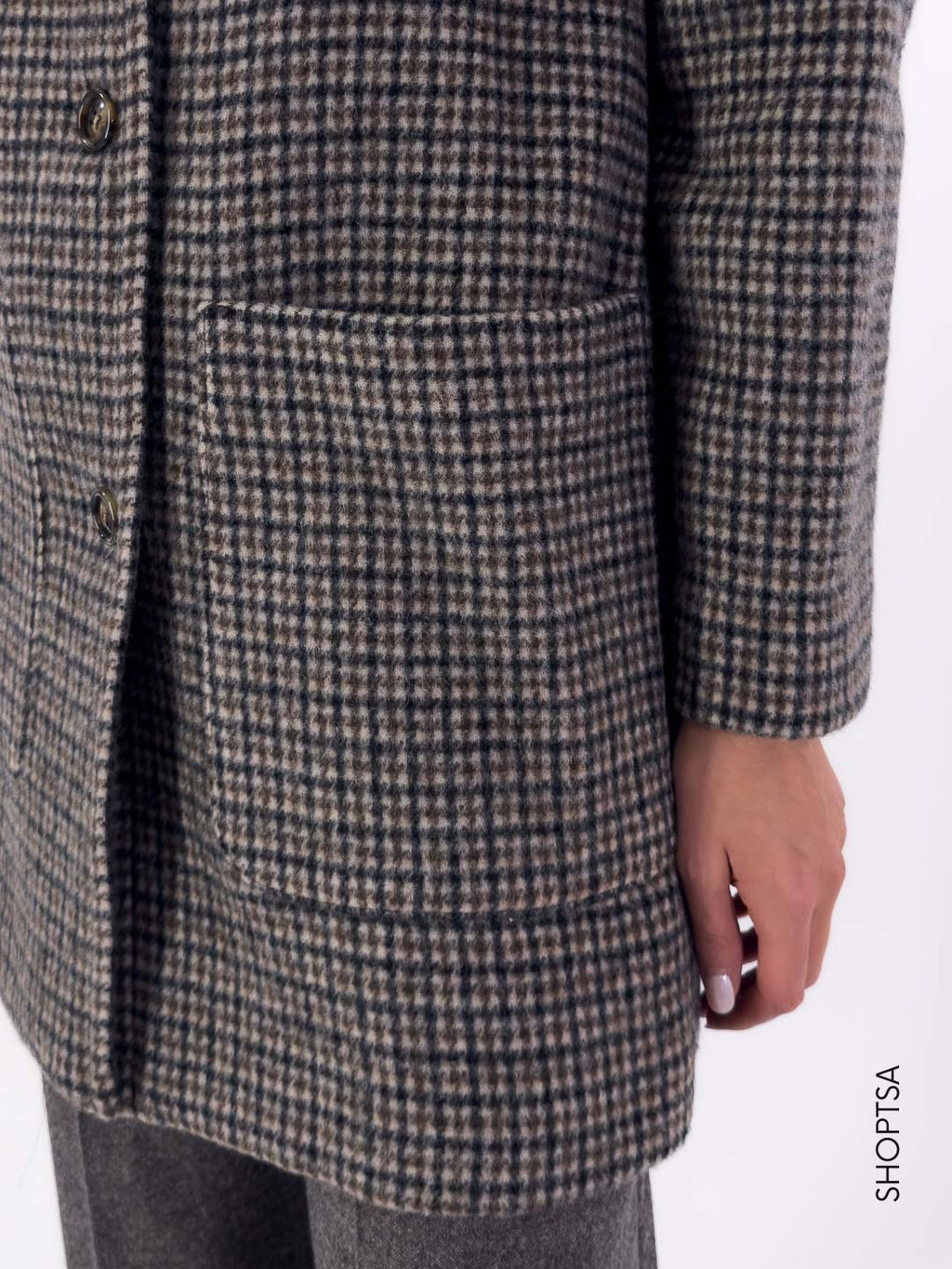 Cappotto quadretti lana ZINNIA