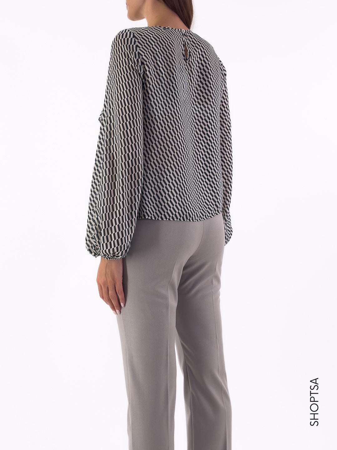 Camicetta in raso fantasia optical