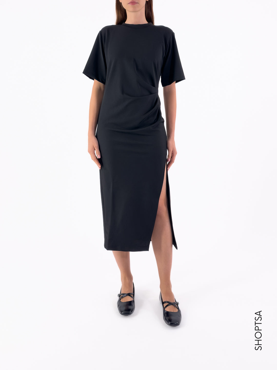 Abito stretch con spacco ANGELA