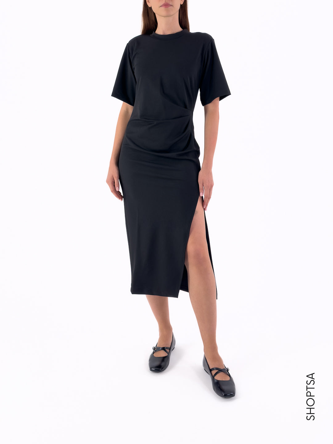 Abito stretch con spacco ANGELA