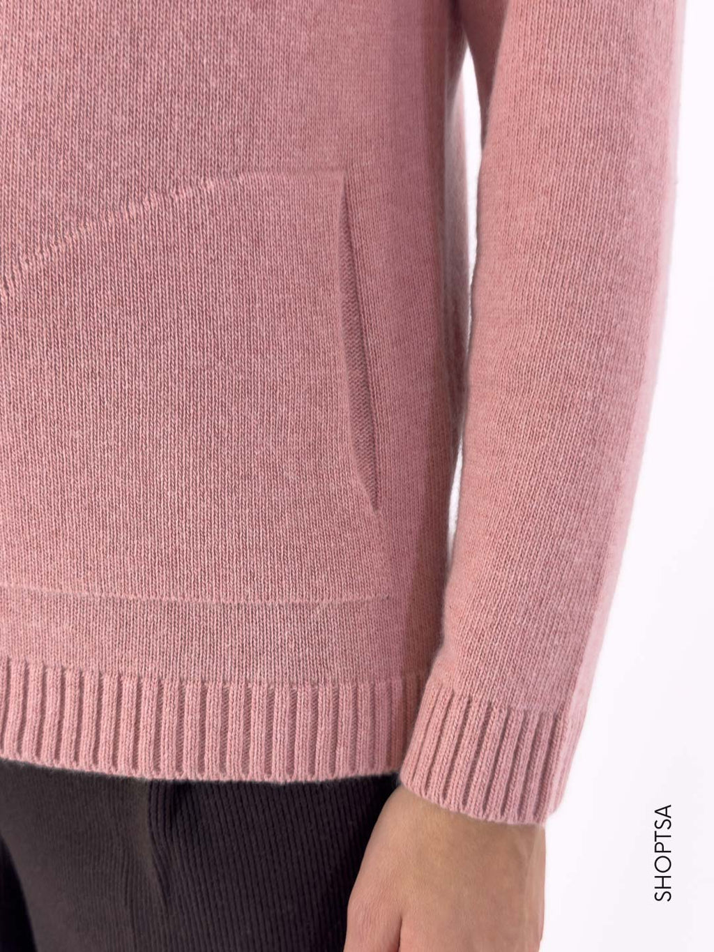 Maglia lana rasata con zip  40050