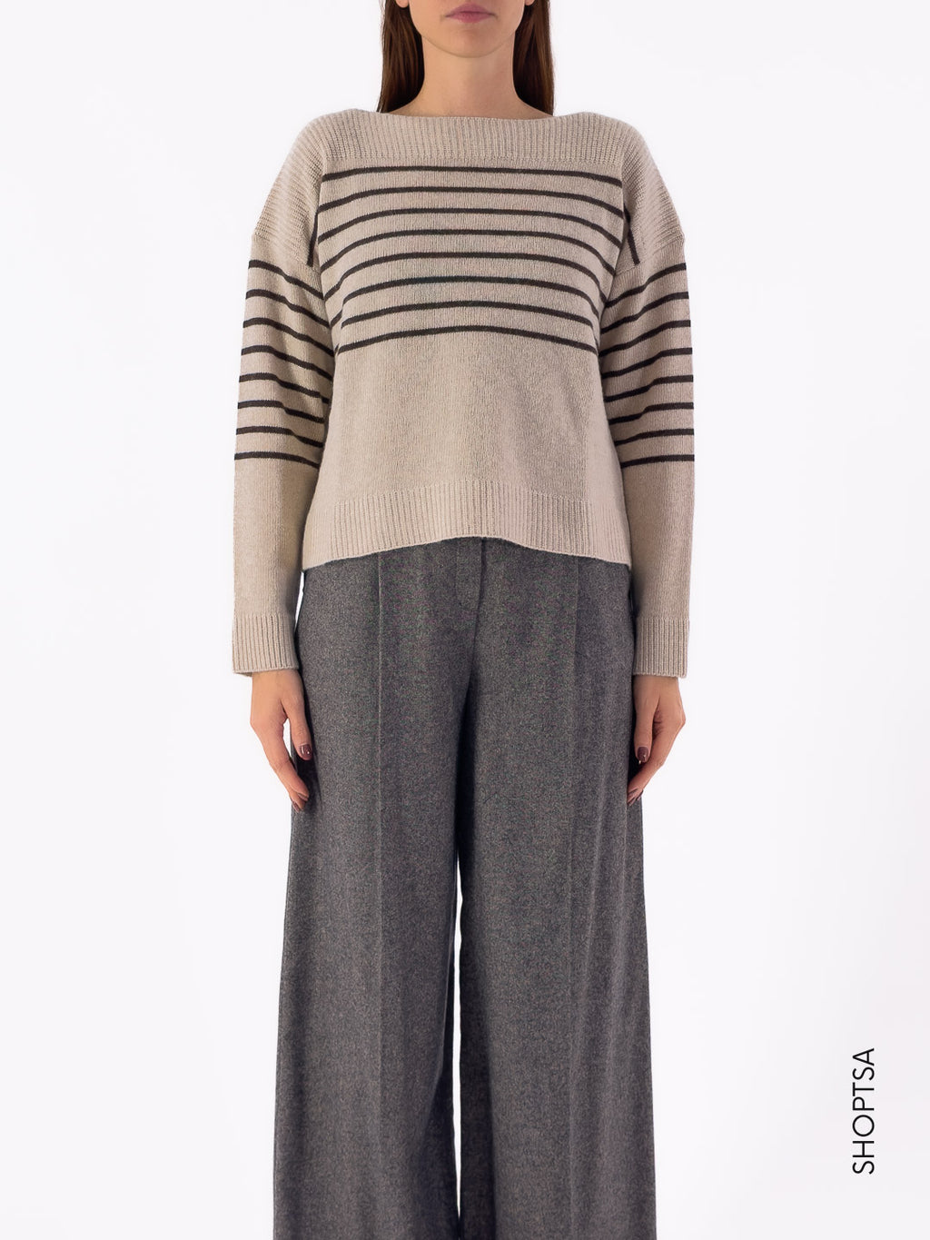 Maglia lana e cashmere righe 40310