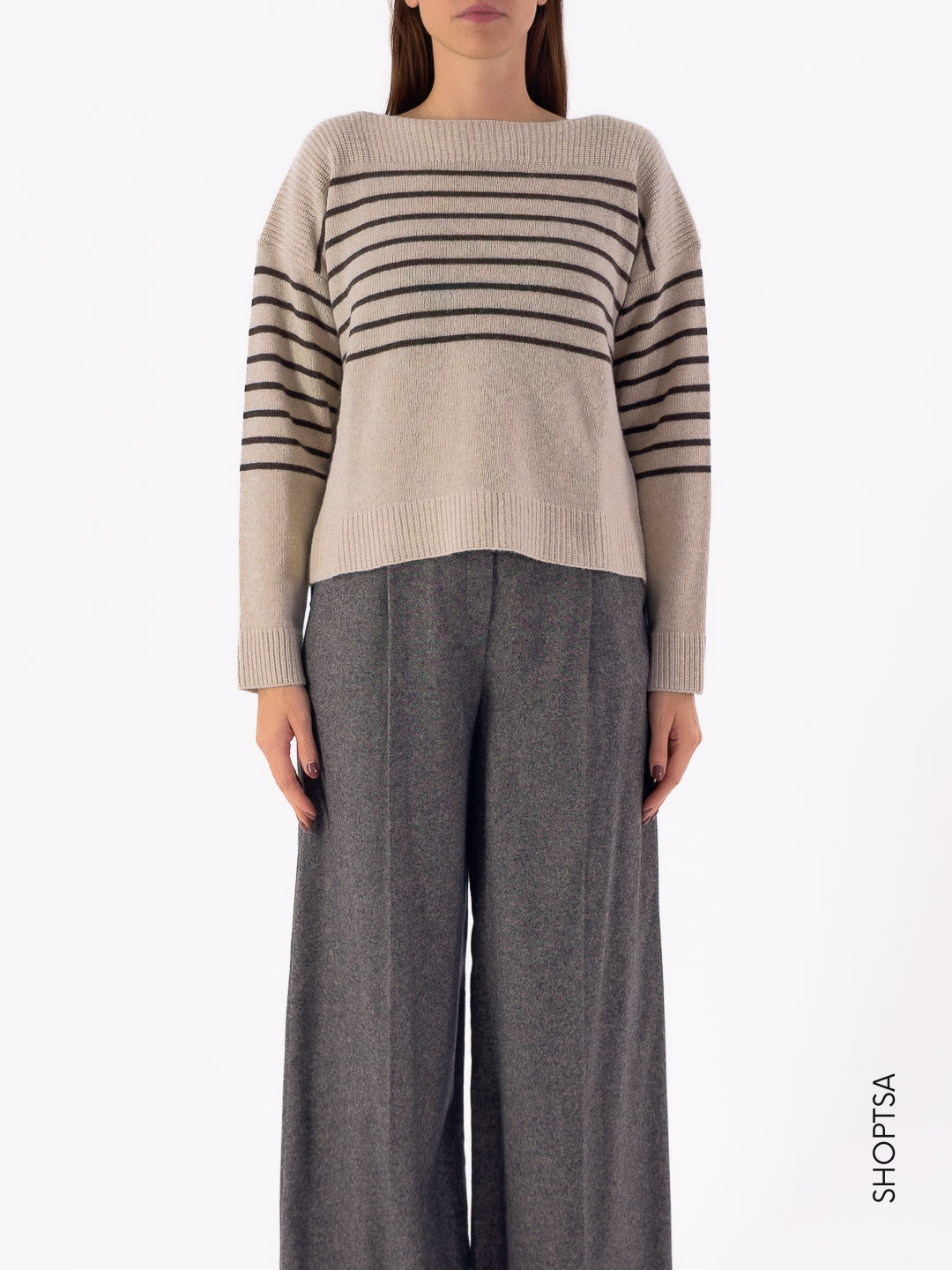 Maglia lana e cashmere righe 40310