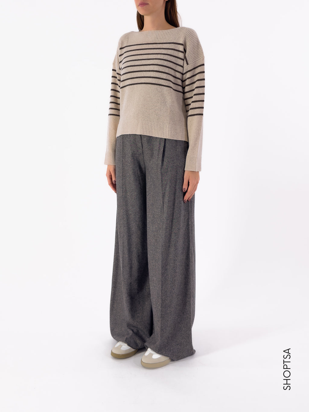 Maglia lana e cashmere righe 40310