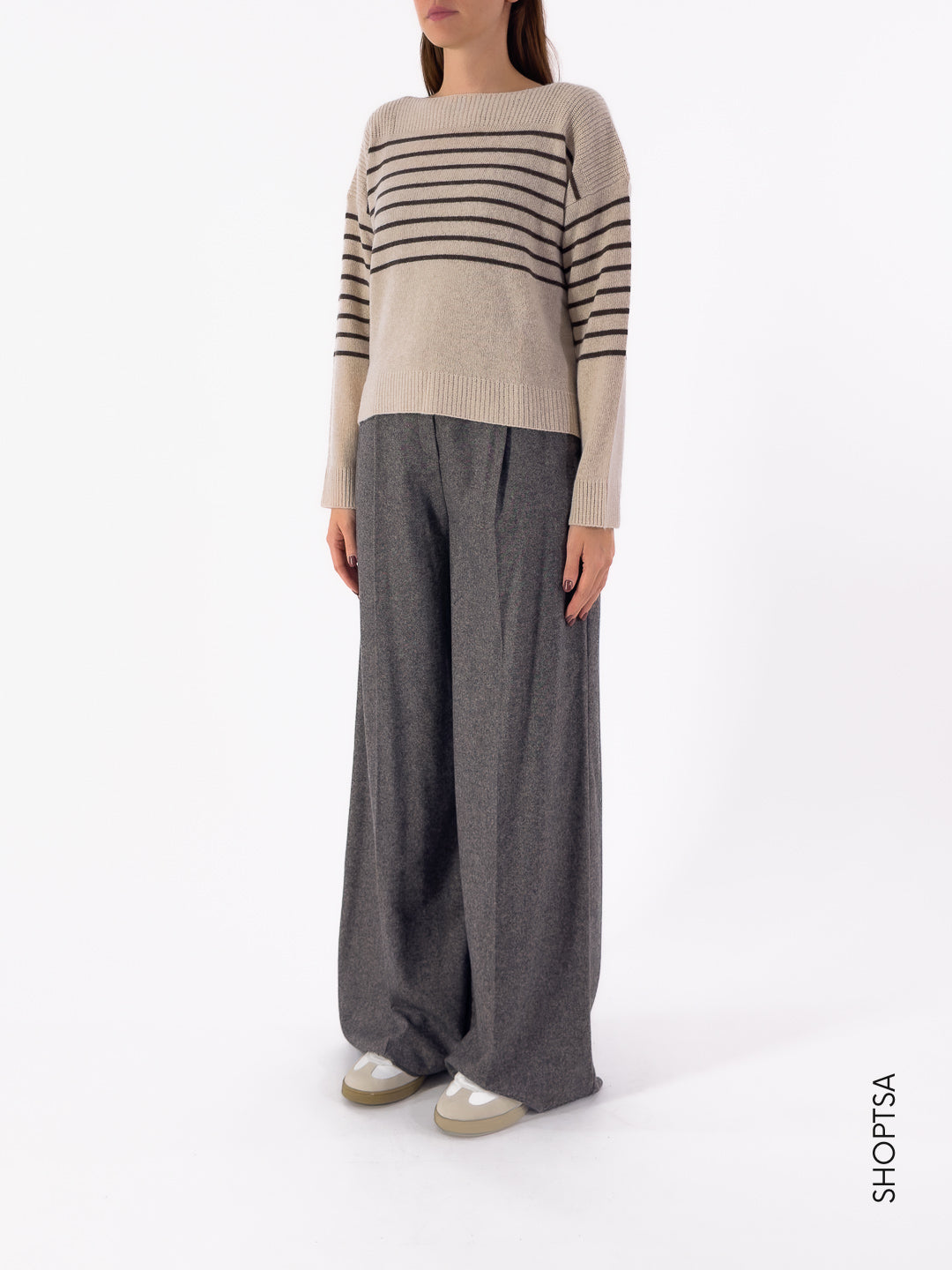 Maglia lana e cashmere righe 40310