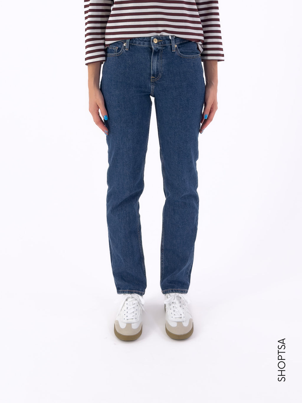 Jeans straight scuro 45672