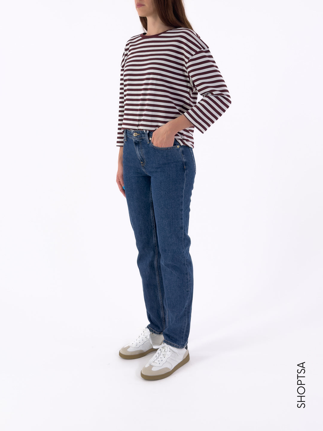 Jeans straight scuro 45672