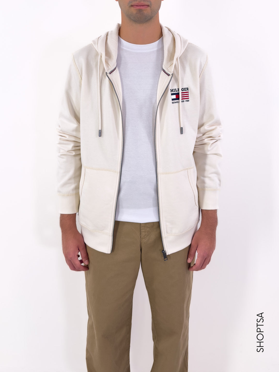 Felpa panna con ricamo 39691