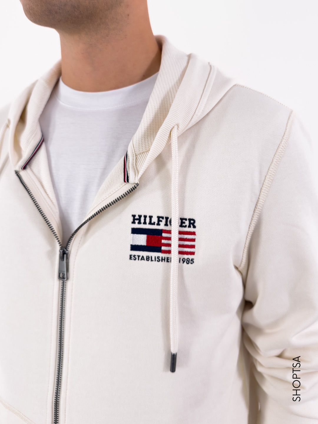 Felpa panna con ricamo 39691