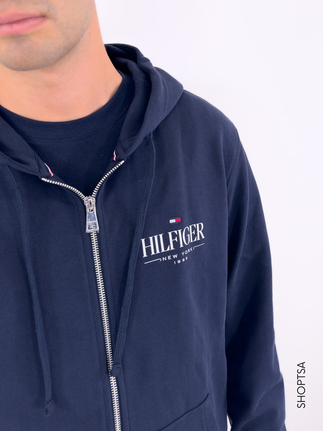 Felpa con cappuccio e zip 39375