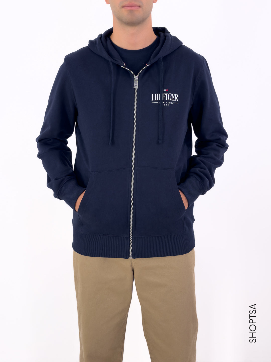 Felpa con cappuccio e zip 39375