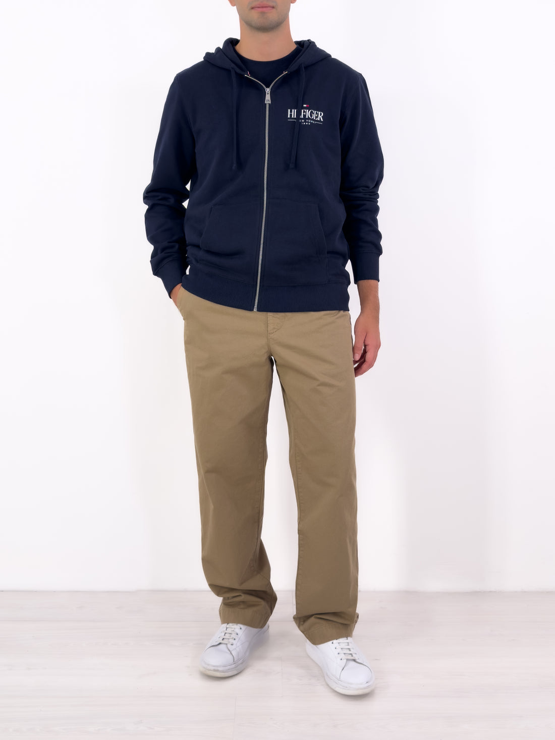 Felpa con cappuccio e zip 39375