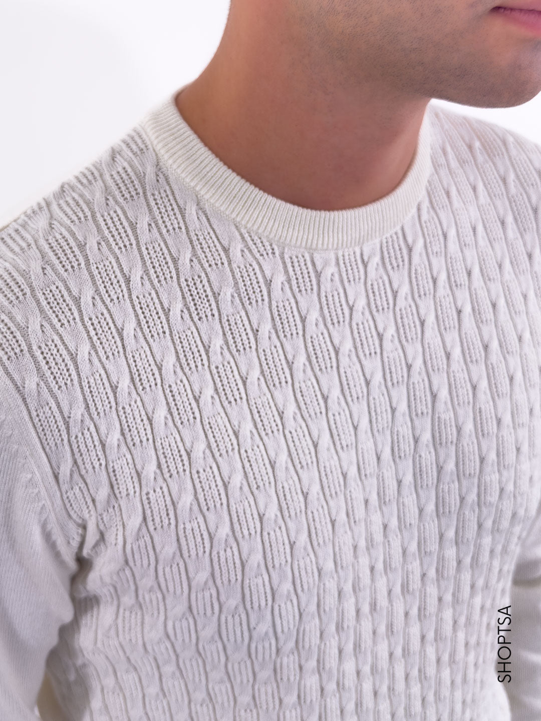 Maglia girocollo in viscosa lavorata MI13077