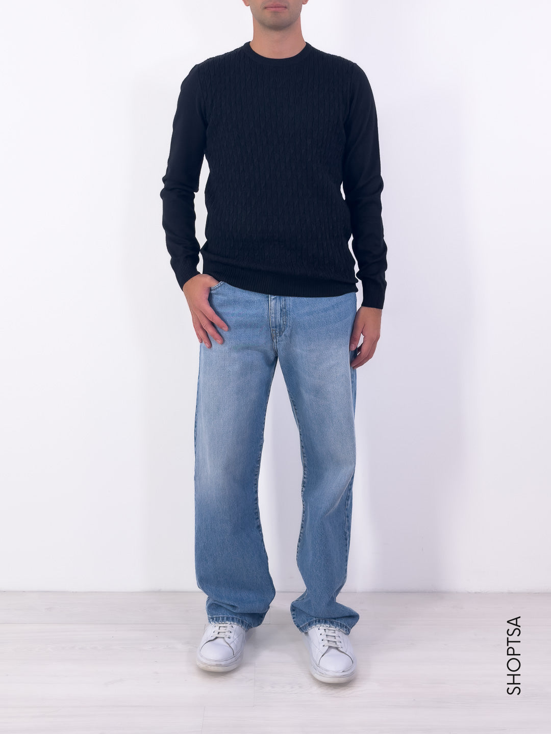 Maglia girocollo in viscosa lavorata MI13077