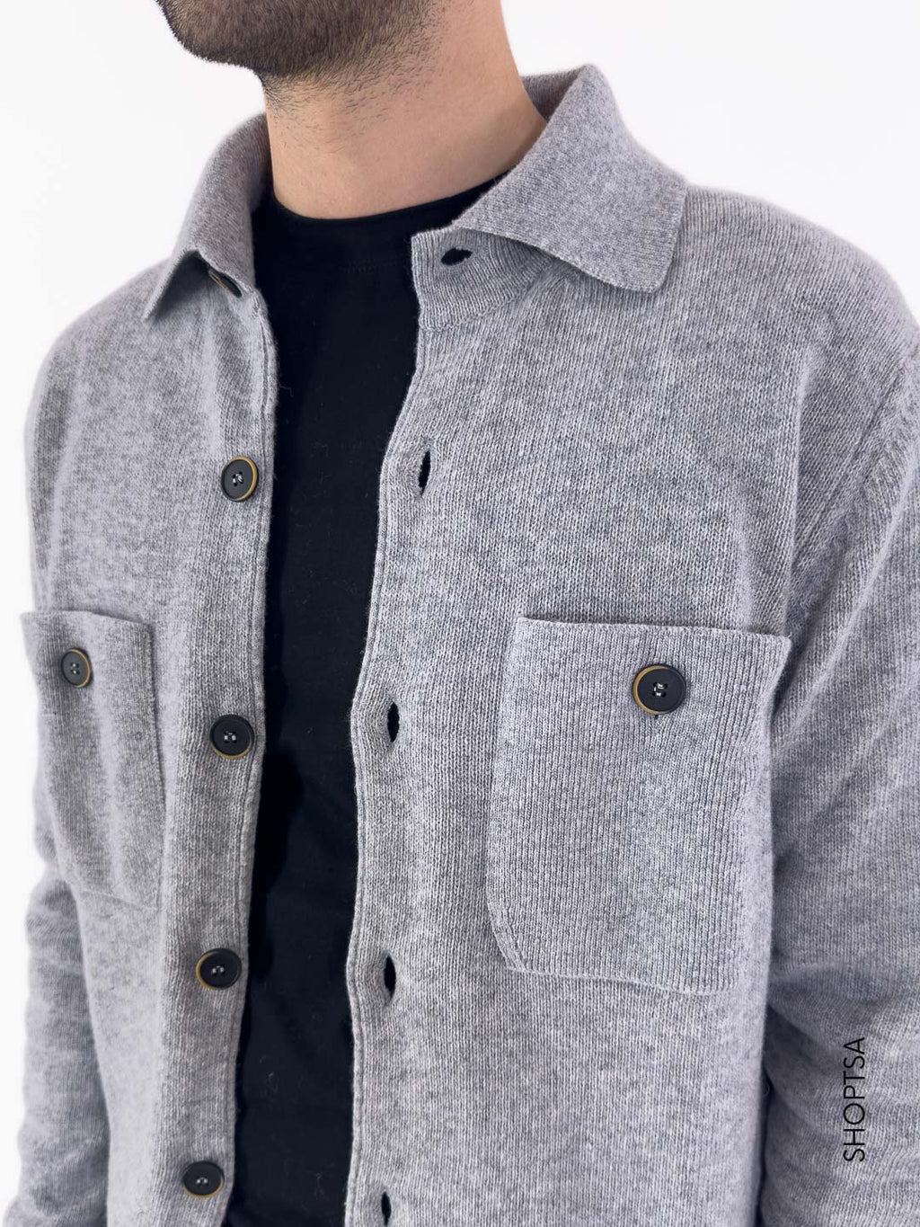 Cardigan in lana con colletto P16-374 - (blame) - shopTSa