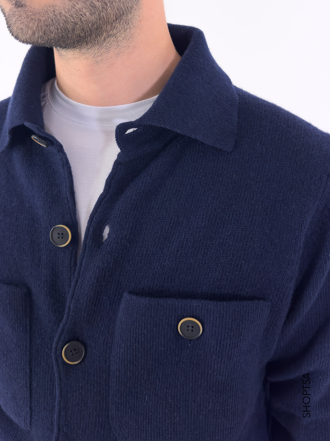 Cardigan in lana con colletto P16-374 - (blame) - shopTSa
