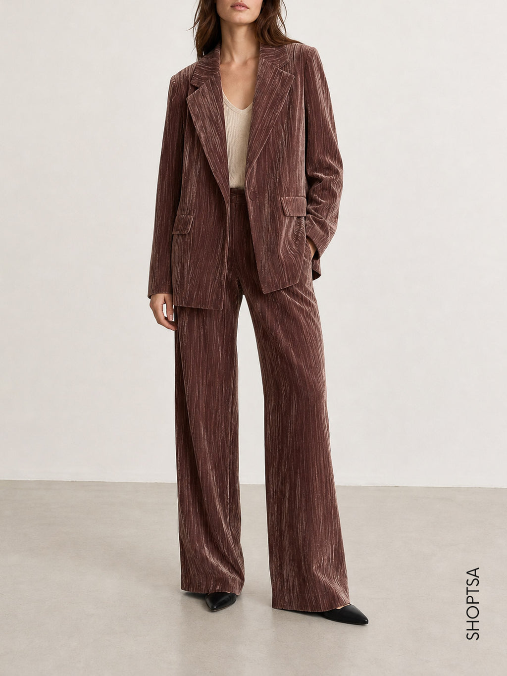 Blazer in velluto stretch effetto crackle EMMBARUFFA