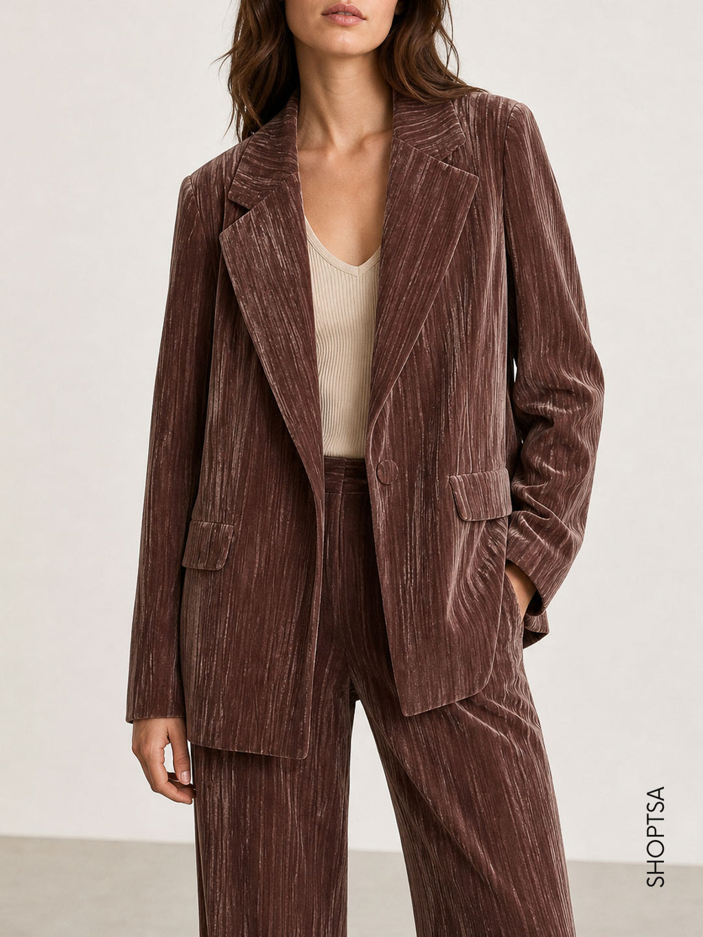 Blazer in velluto stretch effetto crackle EMMBARUFFA