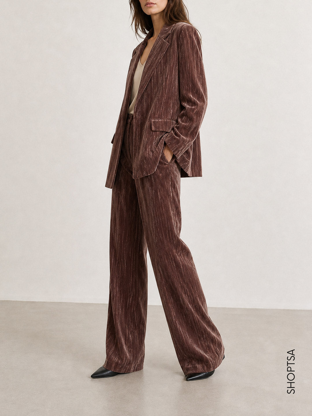 Blazer in velluto stretch effetto crackle EMMBARUFFA