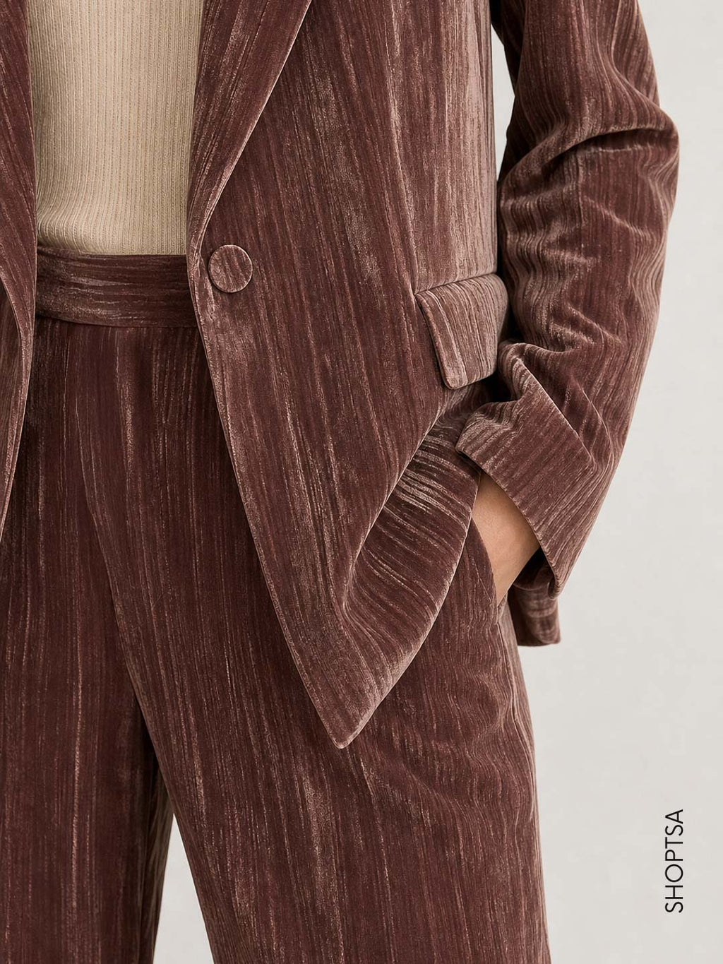 Blazer in velluto stretch effetto crackle EMMBARUFFA
