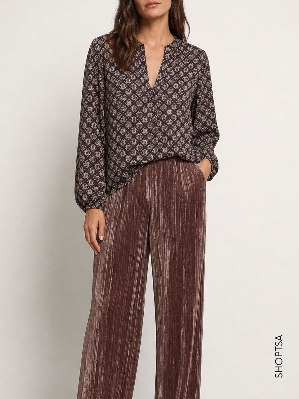Blusa in raso stampato - EMMTALENTO