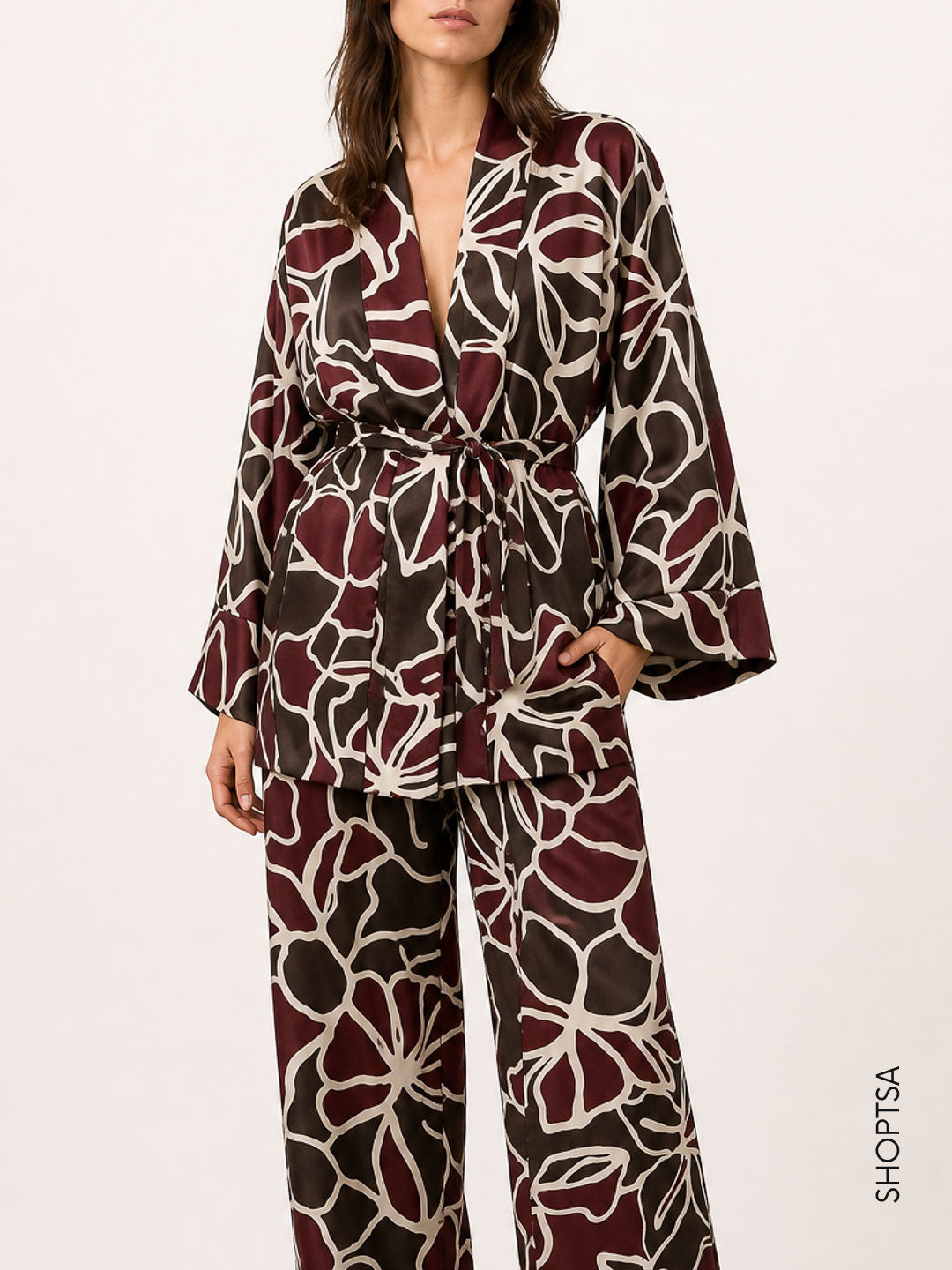 Kimono in twill stampato - EMMBAGAGLI