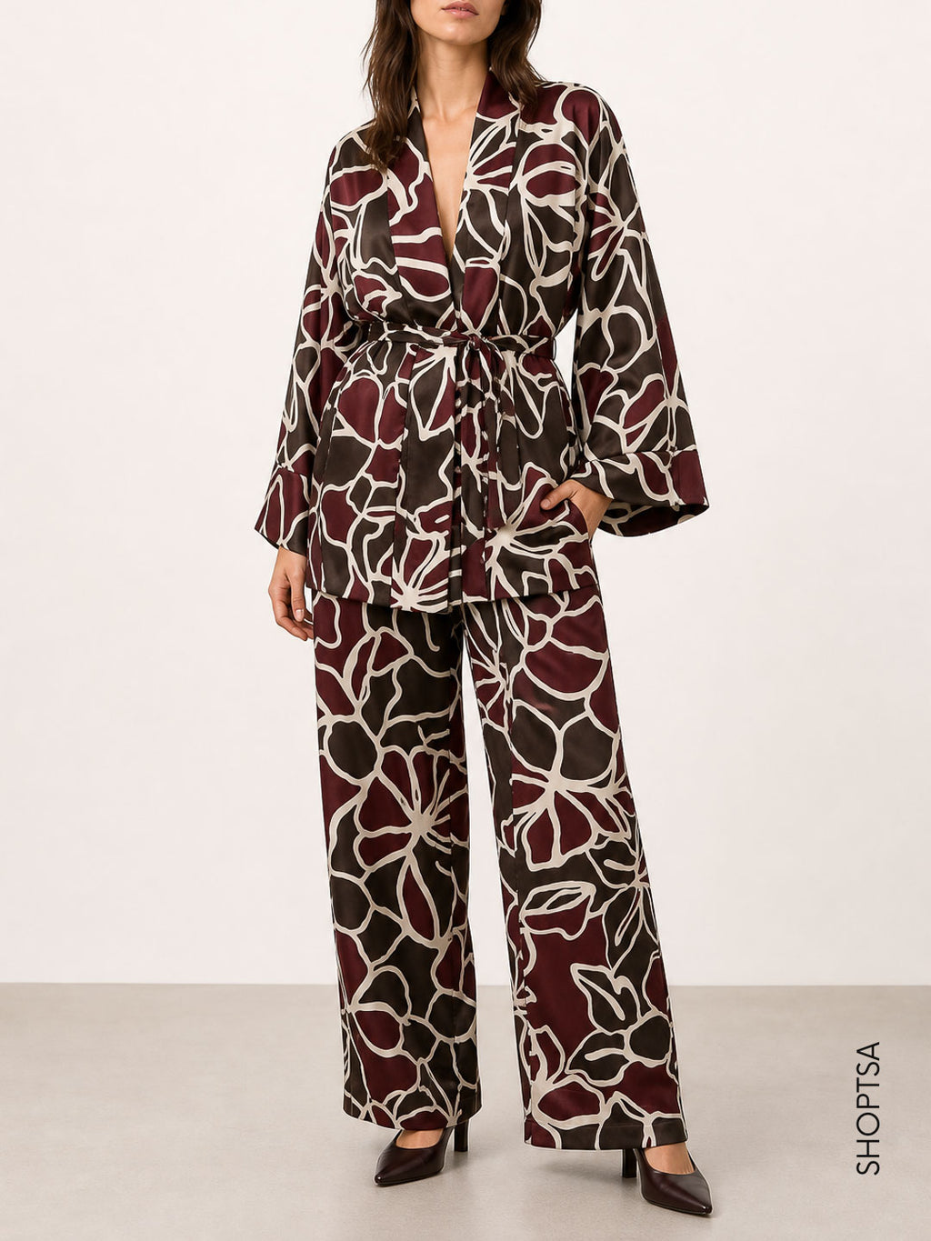 Kimono in twill stampato - EMMBAGAGLI