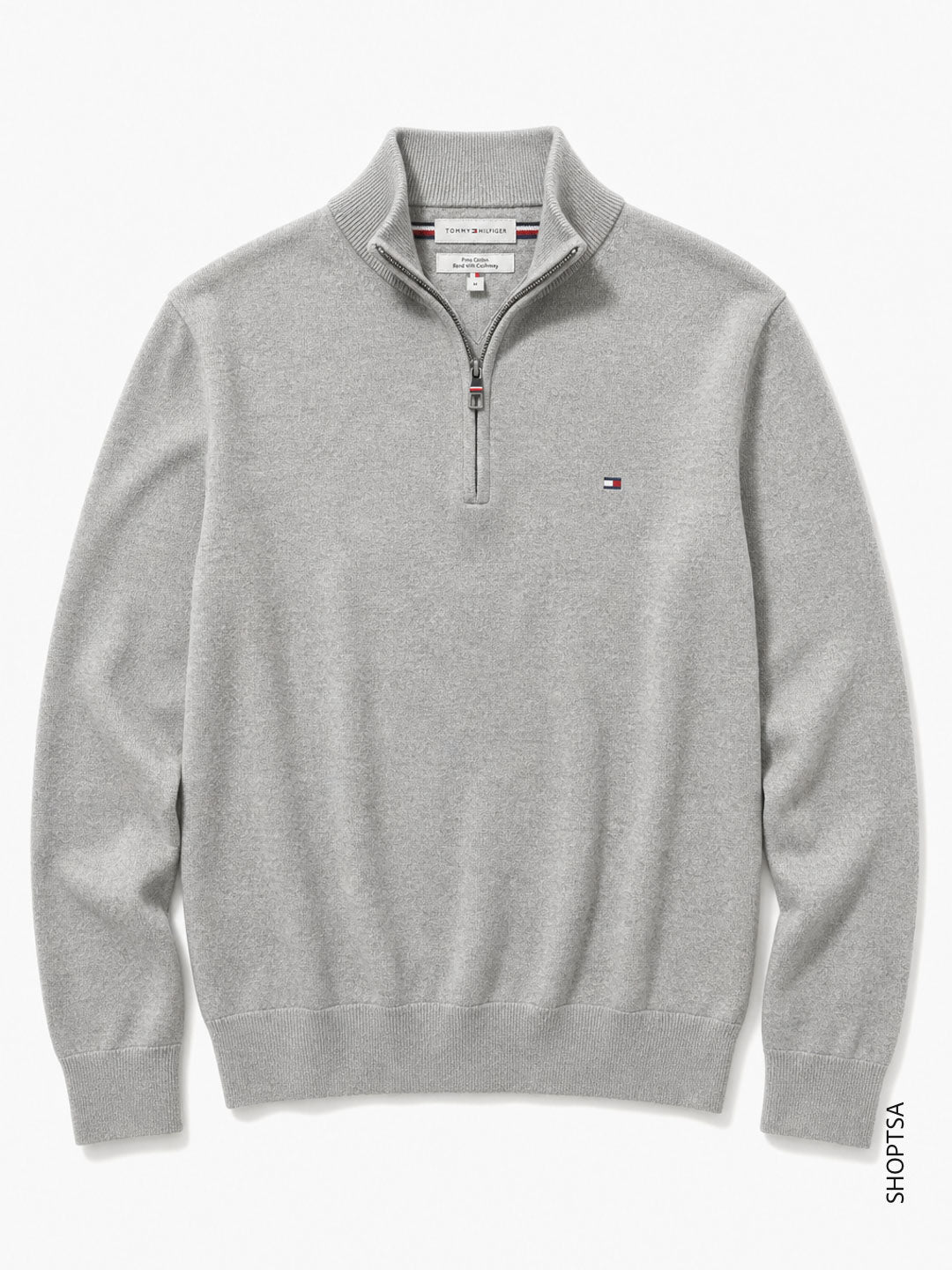 Pullover mezza zip cotone Pima cashmere Tommy Hilfiger
