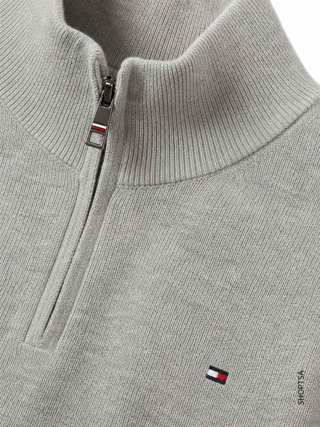 Pullover mezza zip cotone Pima cashmere Tommy Hilfiger