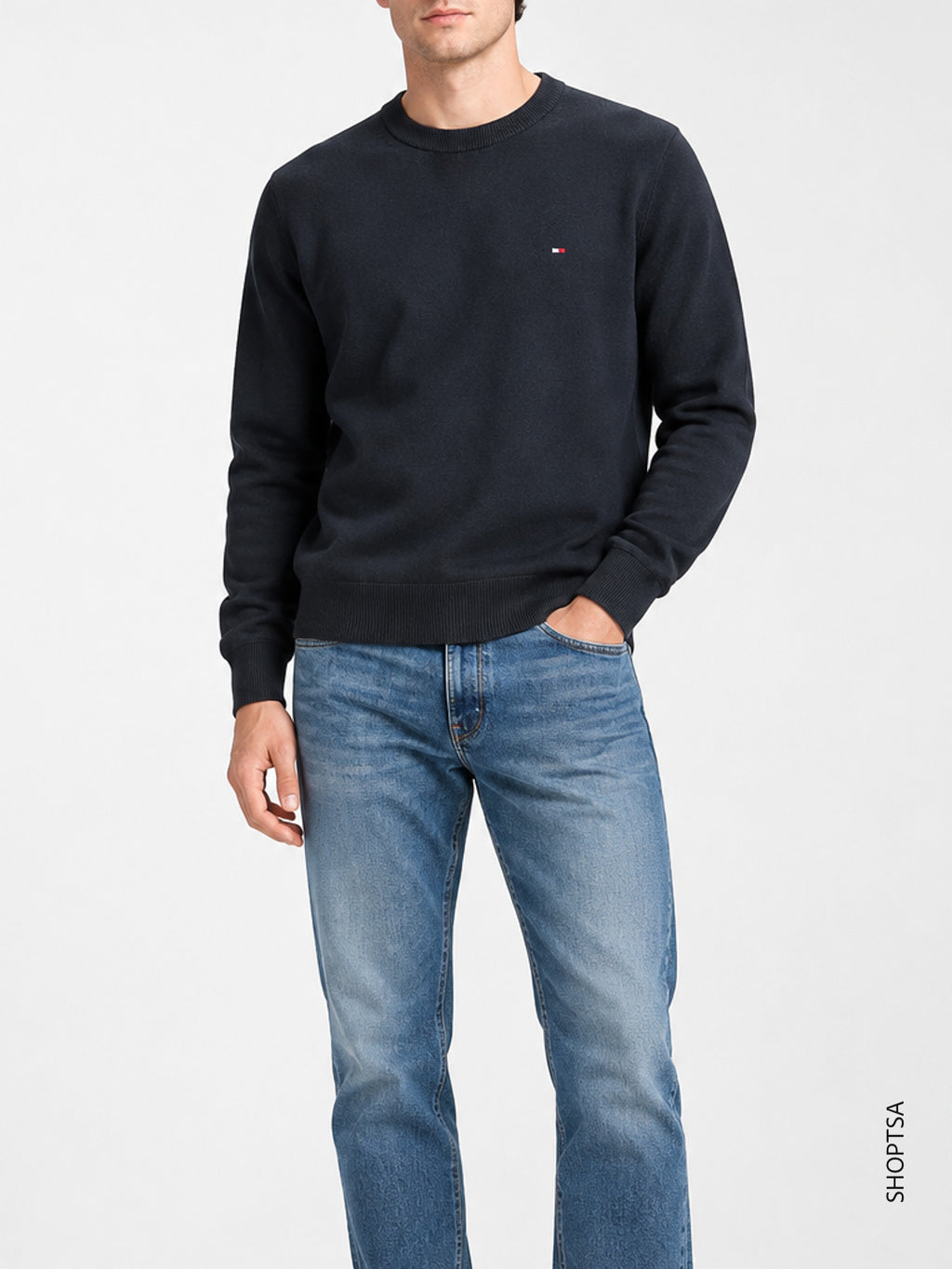 Pullover girocollo cotone Pima cashmere Tommy Hilfiger