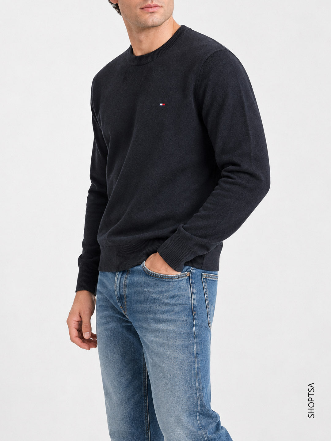 Pullover girocollo cotone Pima cashmere Tommy Hilfiger
