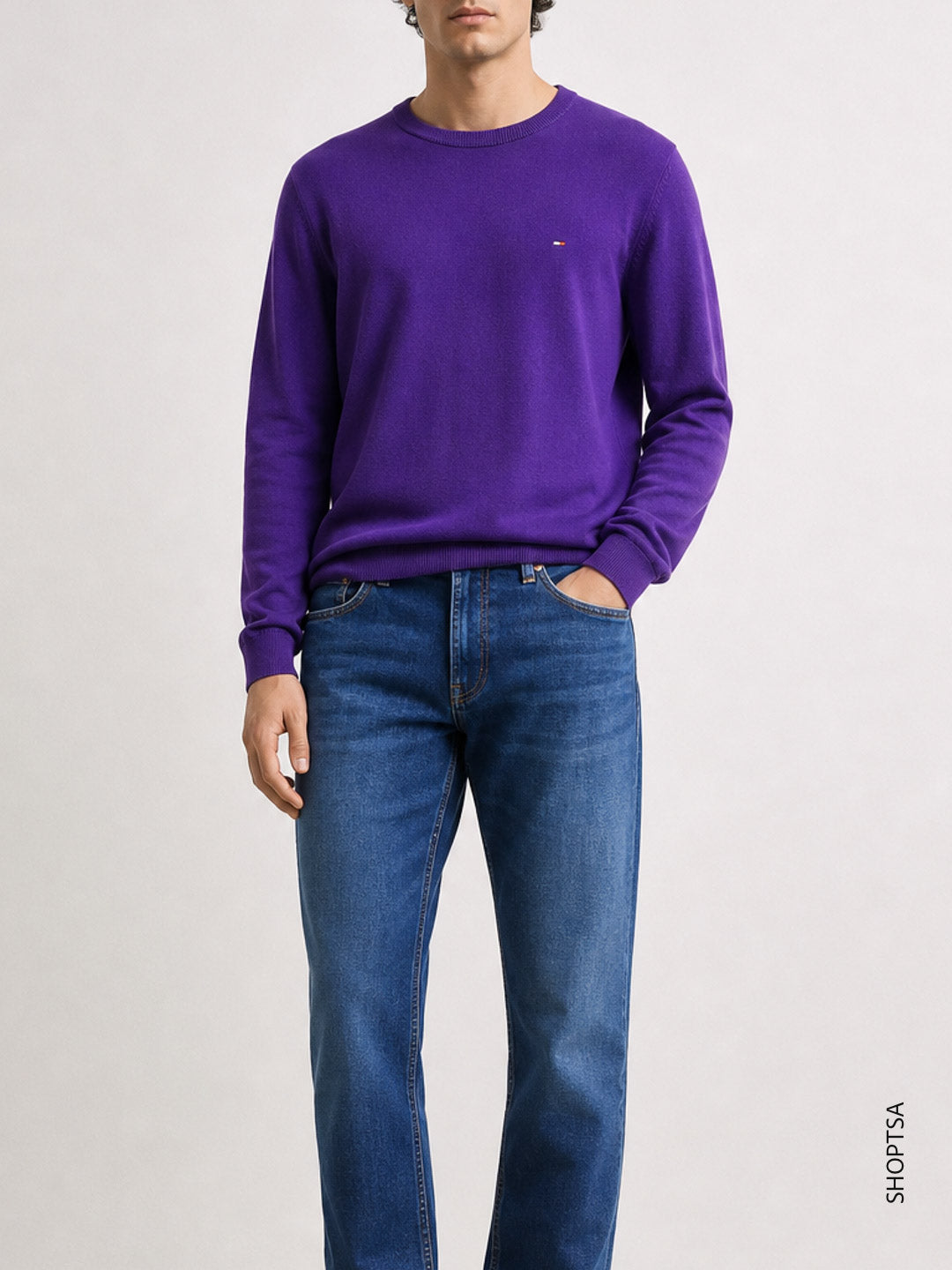 Pullover girocollo cotone Pima cashmere Tommy Hilfiger