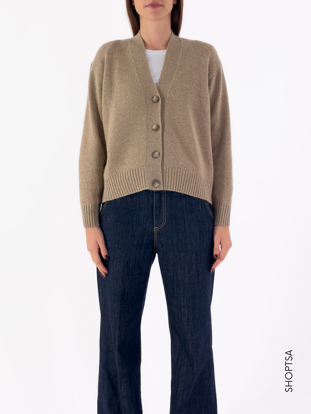 Cardigan in lana rasata