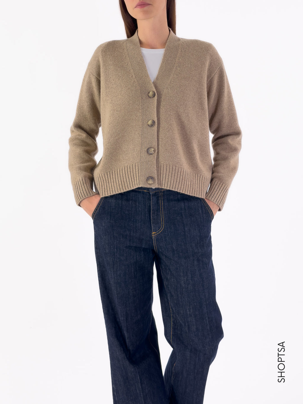 Cardigan in lana rasata